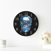 Blue Chrome Skull Grote Klok (Huis)