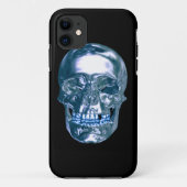 Blue Chrome Skull iPhone 5G Hoesje (Achterkant)