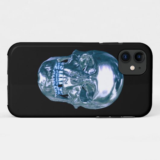 Blue Chrome Skull iPhone 5G Hoesje (Achterkant (horizontaal))