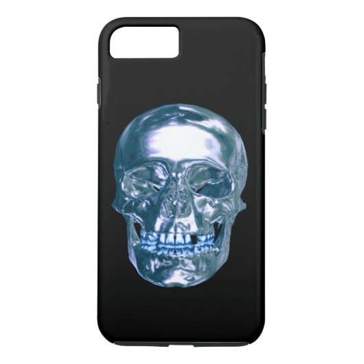 Blue Chrome Skull iPhone 7 Hoesje (Achterkant)