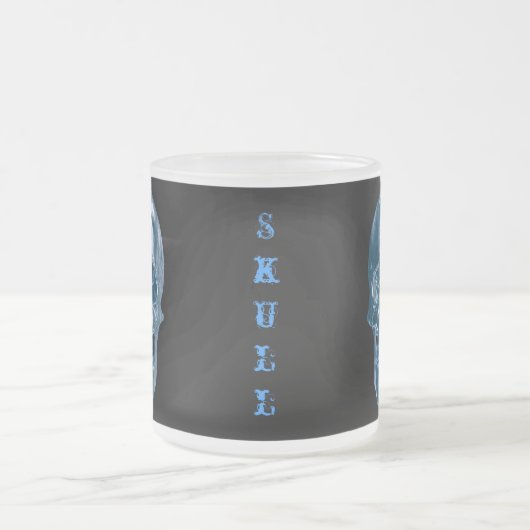 Blue Chrome Skull Mok (Center)
