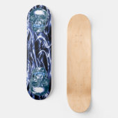 Blue Chrome Skulls Skateboard (Voorkant)