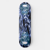 Blue Chrome Skulls Skateboard (Voorkant)