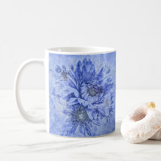 Blue Chrysanthemums-Mok Koffiemok (Met donut)