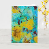 Blue Chrysocola Jasper Kaart (Gele Bloem)