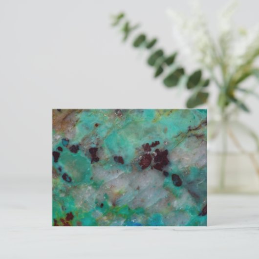 Blue Chrysocolla Jasper Briefkaart (Staand voorkant)