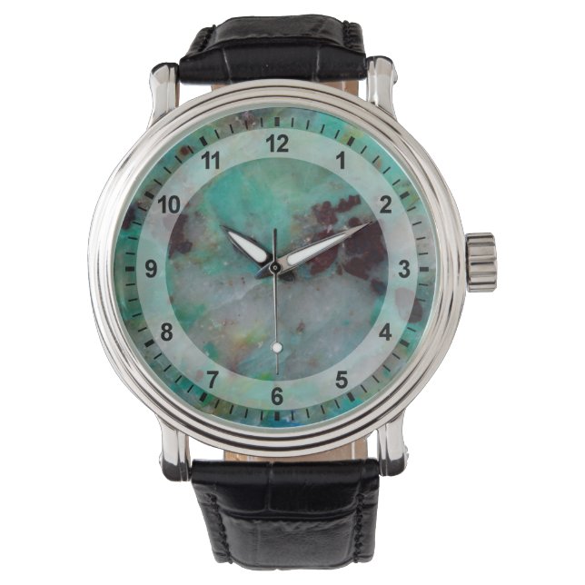 Blue Chrysocolla Jasper Horloge (Voorkant)