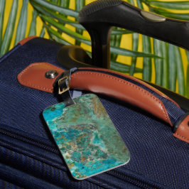 Blue Chrysocolla Mineral Stone Bagagelabel