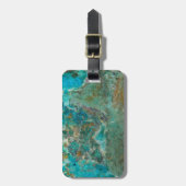 Blue Chrysocolla Mineral Stone Bagagelabel (Voorkant verticaal)