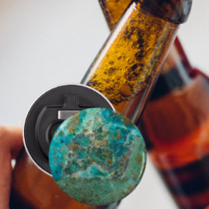 Blue Chrysocolla Mineral Stone Button Flesopener