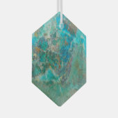 Blue Chrysocolla Mineral Stone Glas Ornament (Voorkant Rechts)