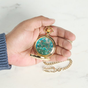 Blue Chrysocolla Mineral Stone Horloge