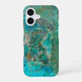 Blue Chrysocolla Mineral Stone iPhone 16 Hoesje (Achterkant)