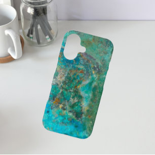 Blue Chrysocolla Mineral Stone iPhone 16 Hoesje