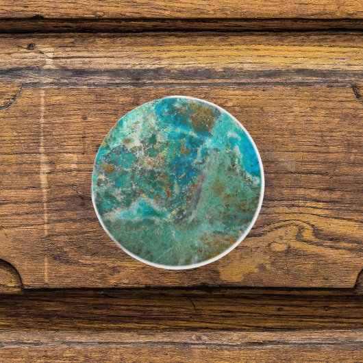 Blue Chrysocolla Mineral Stone Keramische Knop