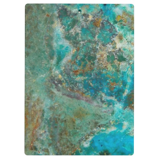 Blue Chrysocolla Mineral Stone Klembord (Achterkant)