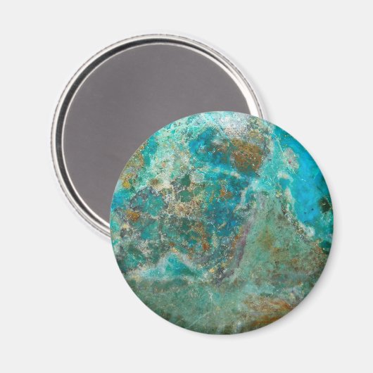 Blue Chrysocolla Mineral Stone Magneet (Voorkant / Achterkant)