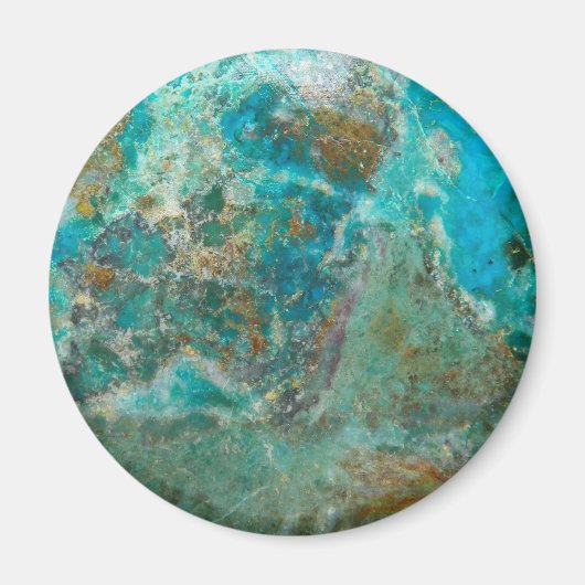 Blue Chrysocolla Mineral Stone Magneet (Voorkant)
