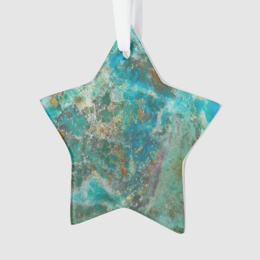 Blue Chrysocolla Mineral Stone Ornament (voorkant)