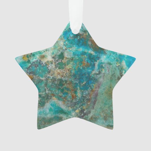 Blue Chrysocolla Mineral Stone Ornament (voorkant)