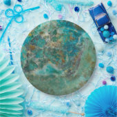 Blue Chrysocolla Mineral Stone Papieren Bordje (Feest)