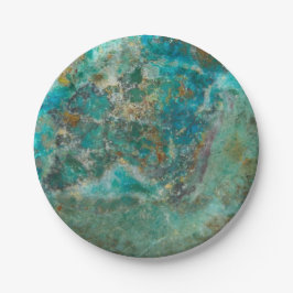 Blue Chrysocolla Mineral Stone Papieren Bordje