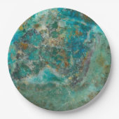 Blue Chrysocolla Mineral Stone Papieren Bordje (Voorkant)