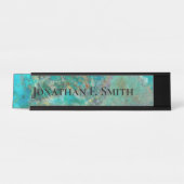 Blue Chrysocolla Mineral Stone Personalized Bureau Naambordje (Voorkant)