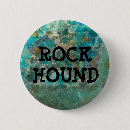 Blue Chrysocolla Mineral Stone Rock Hound Ronde Button 5,7 Cm (Voorkant)