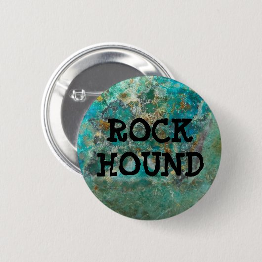 Blue Chrysocolla Mineral Stone Rock Hound Ronde Button 5,7 Cm (Voorkant /achterkant)
