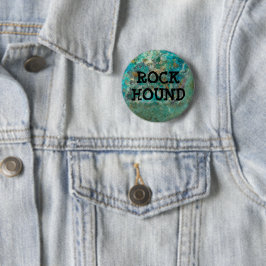 Blue Chrysocolla Mineral Stone Rock Hound Ronde Button 5,7 Cm
