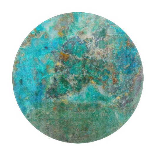 Blue Chrysocolla Mineral Stone Snijplank (Voorkant)