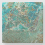 Blue Chrysocolla Mineral Stone Stenen Onderzetter (Voorkant)
