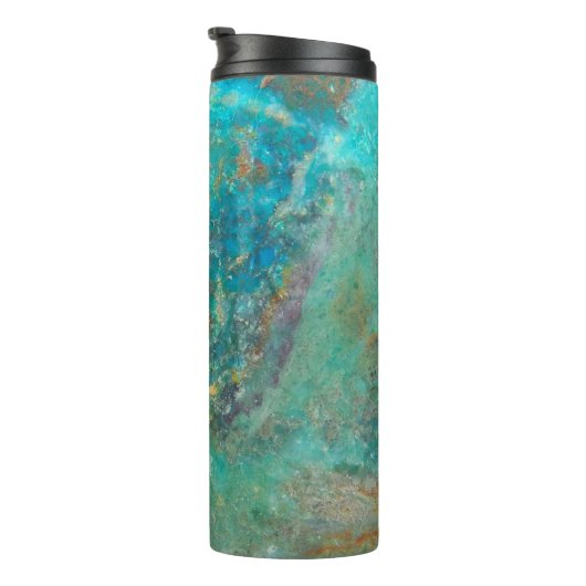 Blue Chrysocolla Mineral Stone Thermosbeker (Geroteerd rechts)