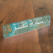 Blue Chrysocolla Stone Afbeelding Personalized Naambordje (Zijkant)