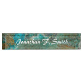 Blue Chrysocolla Stone Afbeelding Personalized Naambordje (Voorkant)