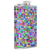 Blue Chunky Multicolored Square Tegels Patroon Heupfles (Rechts)