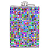 Blue Chunky Multicolored Square Tegels Patroon Heupfles (Achterkant)
