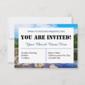 Blue Church Invitation Kaart (Voorkant)