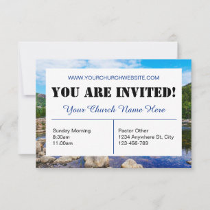 Blue Church Invitation Kaart