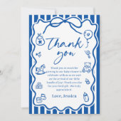 Blue Ciao Baby Italiaans Baby shower bedankkaart (Voorkant)