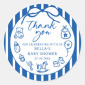 Blue Ciao Baby Italian Baby Shower Sticker (Voorkant)