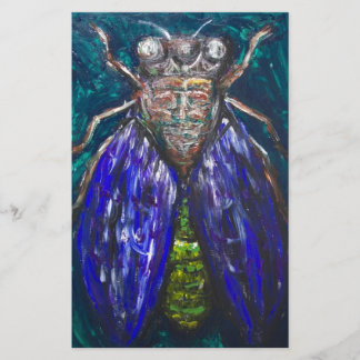 Blue Cicada (schilderij van Surreal Realism insect