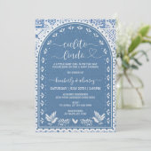Blue Cielito Lindo Baby shower Invitation Kaart (Staand voorkant)