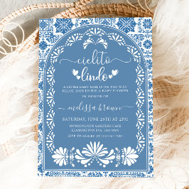 Blue Cielito Lindo Baby shower Uitnodiging