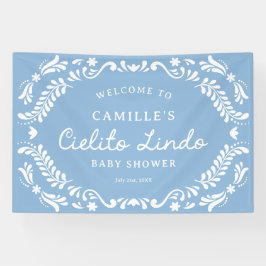 Blue Cielito Lindo Baby shower Welkom Spandoek