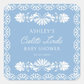 Blue Cielito Lindo Boy Baby Shower Sticker (Voorkant)