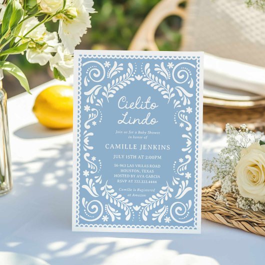 Blue Cielito Lindo Boy Baby shower Uitnodiging