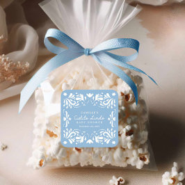 Blue Cielito Lindo Jongens Baby Shower Vierkante Sticker