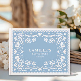 Blue Cielito Lindo Papel Picado Baby shower Gastenboek